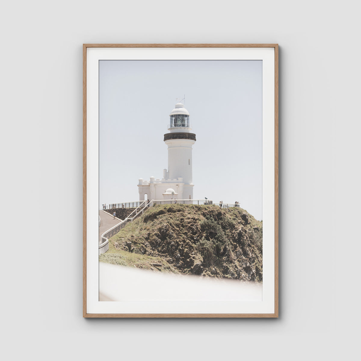 Byron Bay Lighthouse - Art Print - Traditional Frame - Raw Oak - Portrait