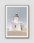 Byron Bay Lighthouse ii - Art Print - Traditional Frame - Raw Oak - Portrait