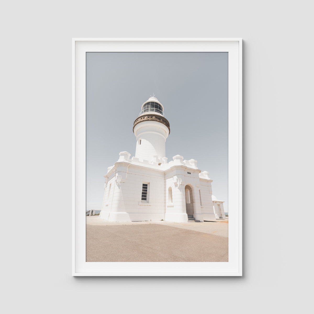 Byron Bay Lighthouse ii - Art Print - Traditional Frame - White - Portrait