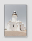 Byron Bay Lighthouse ii - Art Print - Float Frame Canvas - White - Portrait