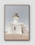 Byron Bay Lighthouse ii - Art Print - Float Frame Canvas - Raw Oak - Portrait