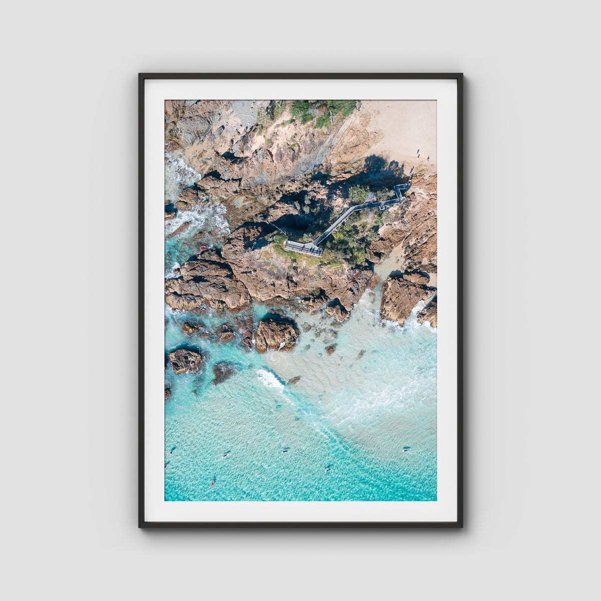 The Pass Lines ii - Byron Bay - Art Print - Traditional Frame - Black - Portrait