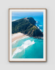 Cape Byron - Byron Bay - Art Print - Traditional Frame - Raw Oak - Portrait
