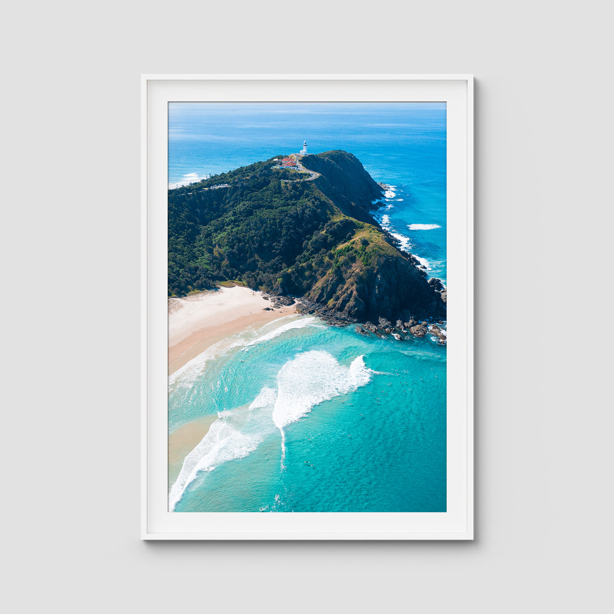 Cape Byron - Byron Bay - Art Print - Traditional Frame - White - Portrait