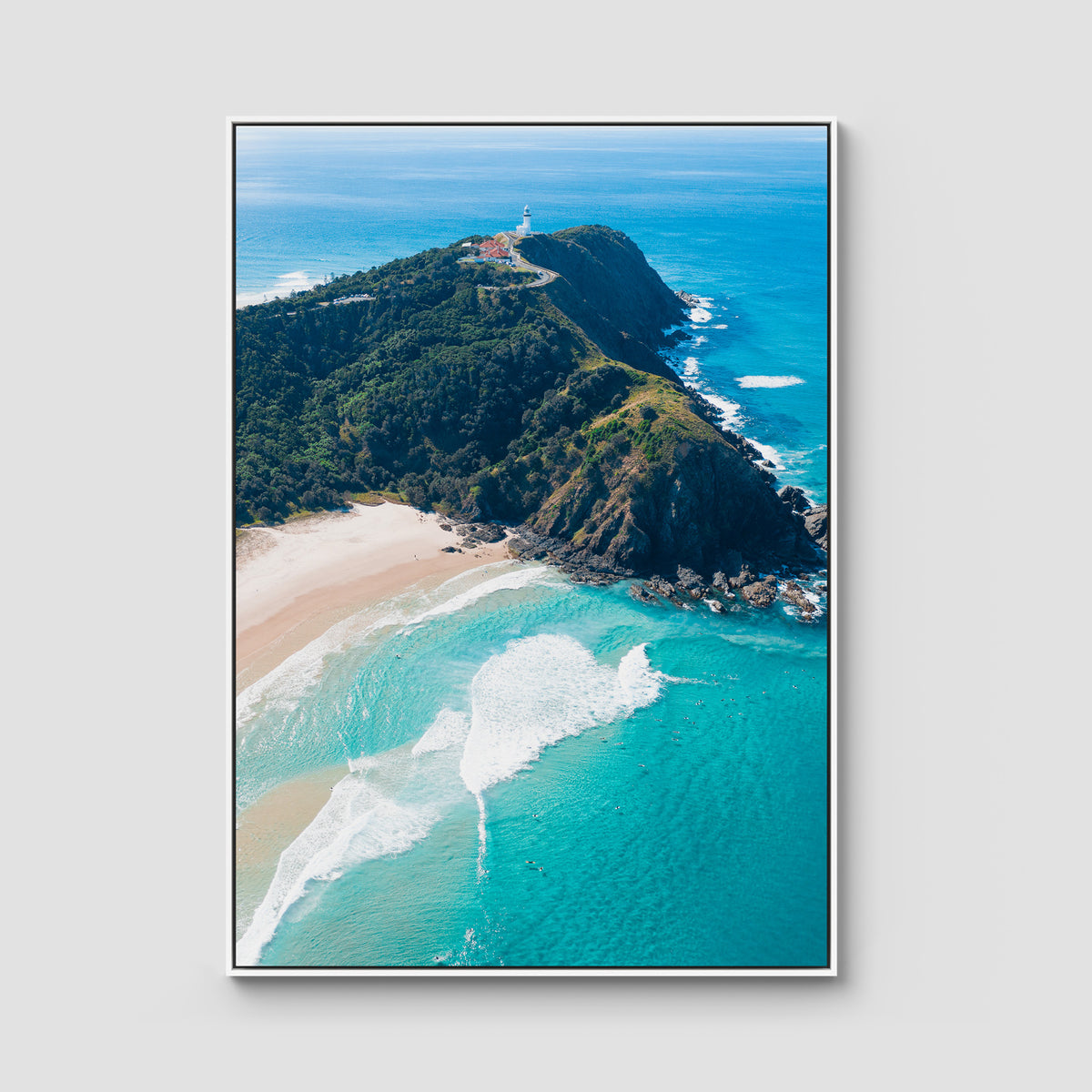 Cape Byron - Byron Bay - Art Print - Float Frame Canvas - White - Portrait