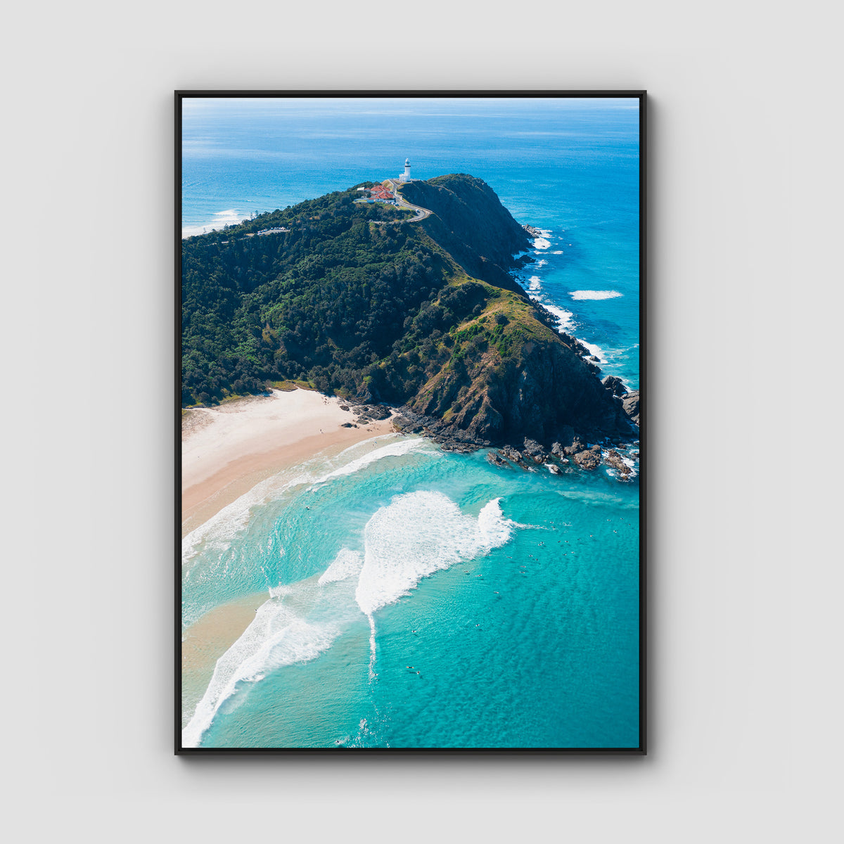 Cape Byron - Byron Bay - Art Print - Float Frame Canvas - Black - Portrait