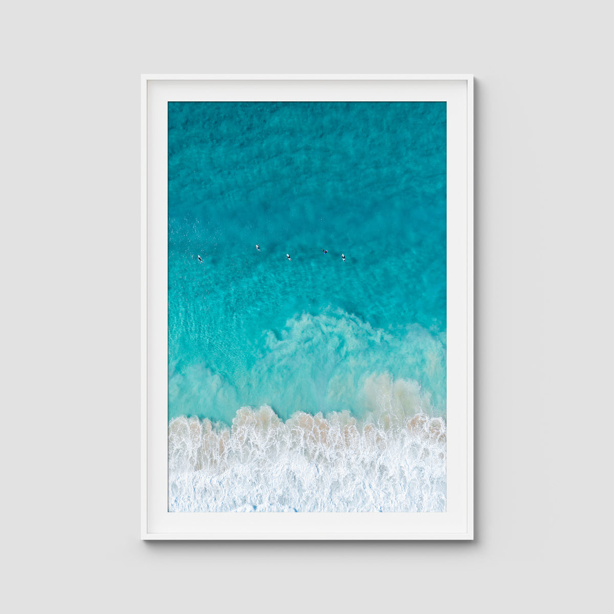 Tallows Blues - Byron Bay - Art Print - Traditional Frame - White - Portrait