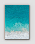 Tallows Blues - Byron Bay - Art Print - Float Frame Canvas - Raw Oak - Portrait