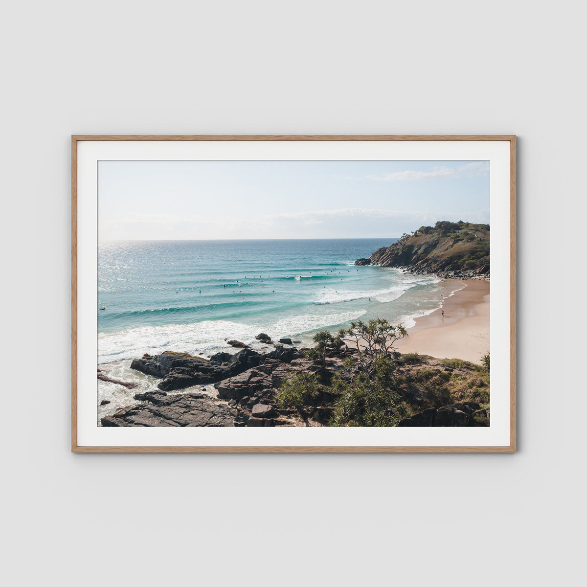 Cabarita Headland Drift - Fine Art Print - Traditional Frame - Raw Oak - Landscape