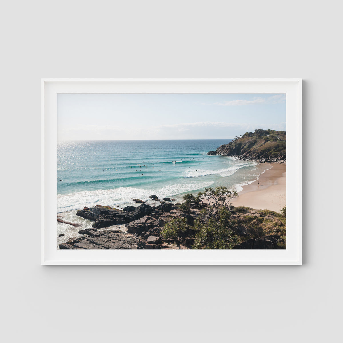 Cabarita Headland Drift - Fine Art Print - Traditional Frame - White - Landscape