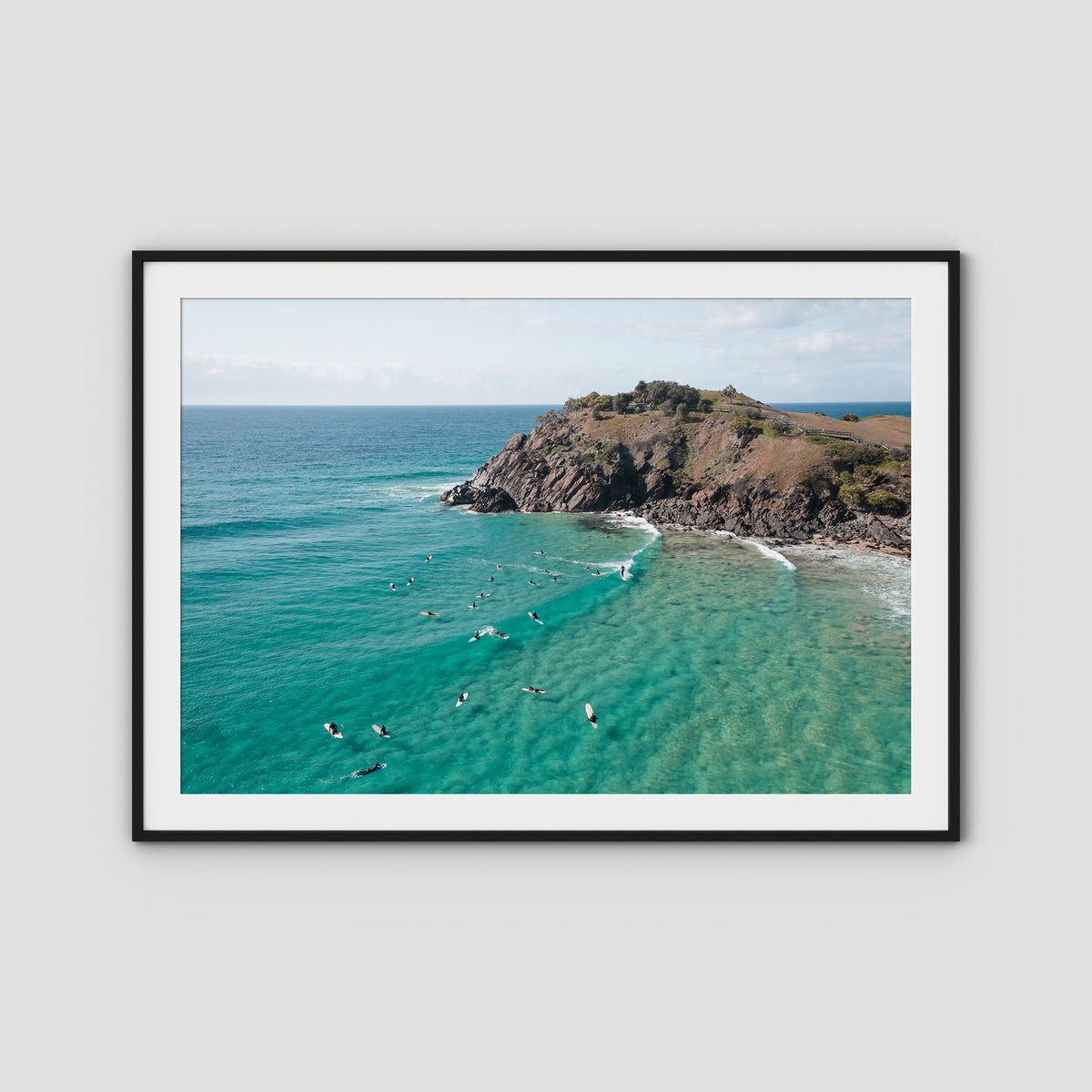 Cabarita Longboarder - Fine Art Print - Traditional Frame - Black - Landscape