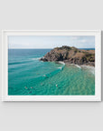 Cabarita Longboarder - Fine Art Print - Traditional Frame - White - Landscape