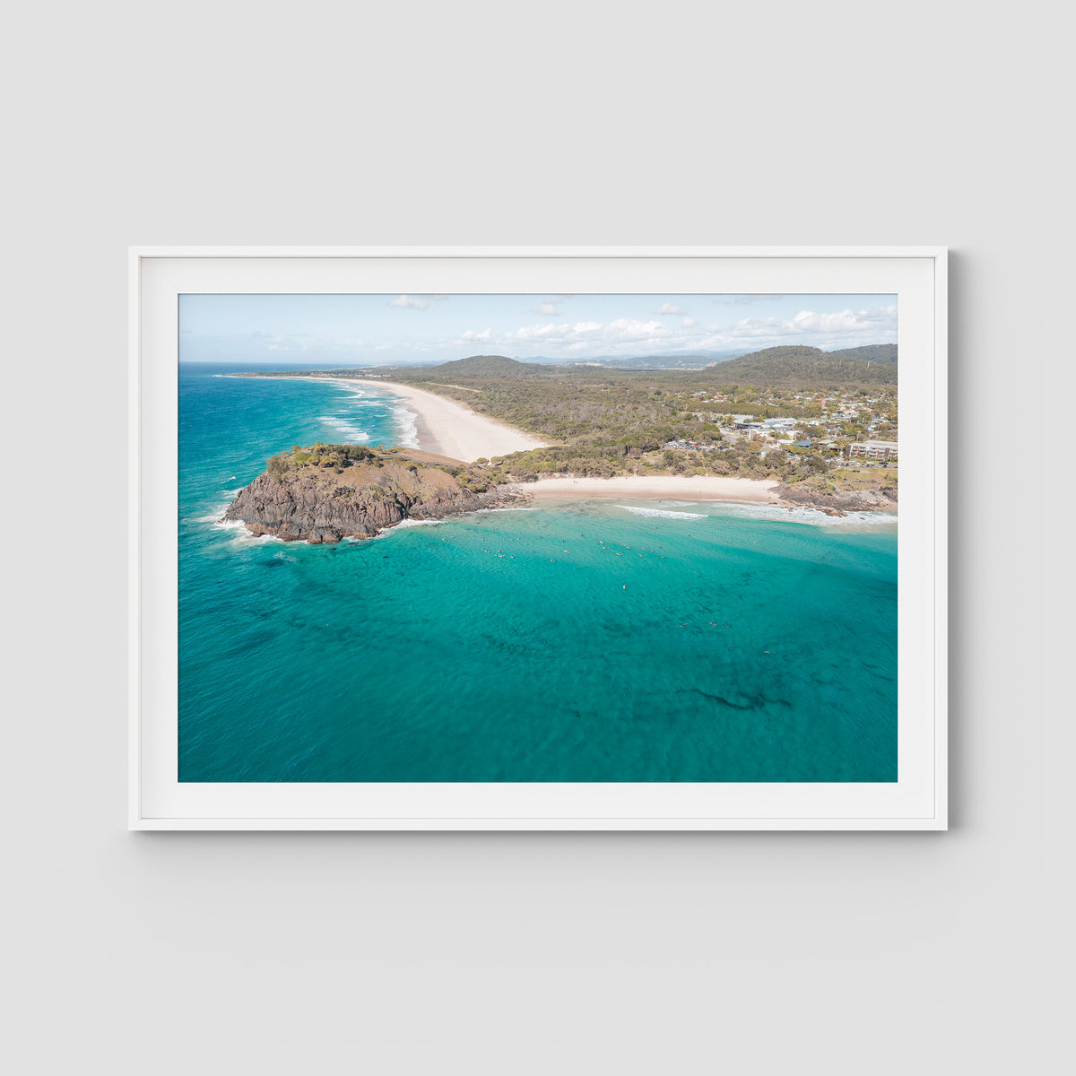 Rolling South - Cabarita - Fine Art Print - Traditional Frame - White - Landscape