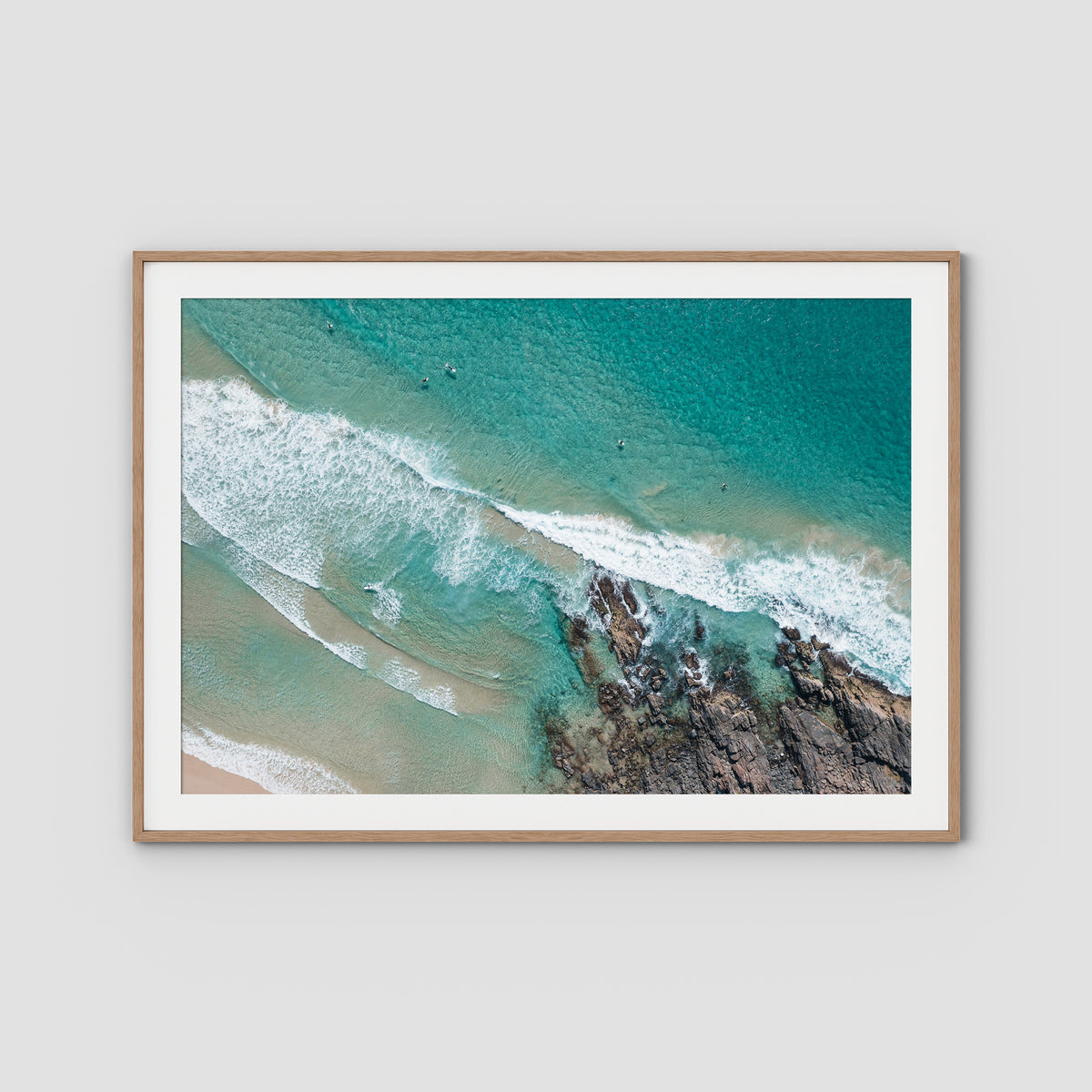 Tidal Run - Cabarita - Fine Art Print - Traditional Frame - Raw Oak - Landscape