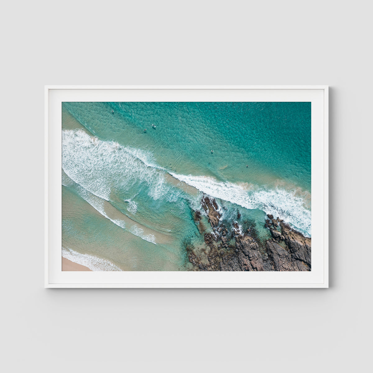 Tidal Run - Cabarita - Fine Art Print - Traditional Frame - White - Landscape