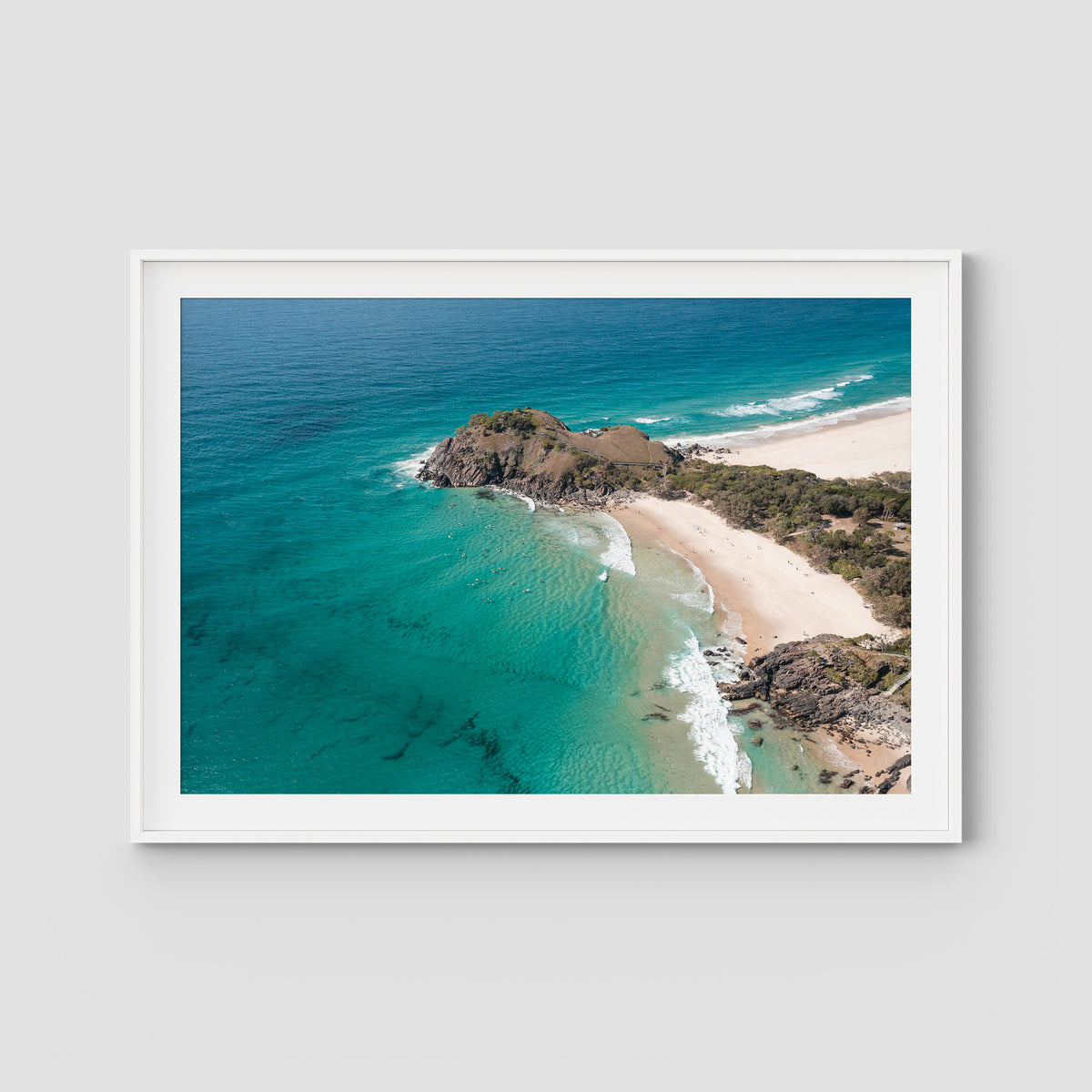 Sea Glass Tides - Cabarita - Fine Art Print - Traditional Frame - White - Landscape
