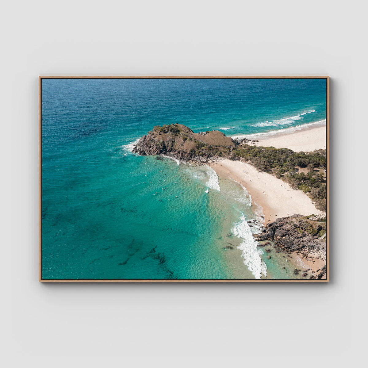Sea Glass Tides - Cabarita - Fine Art Print - Float Frame Canvas - Raw Oak - Landscape