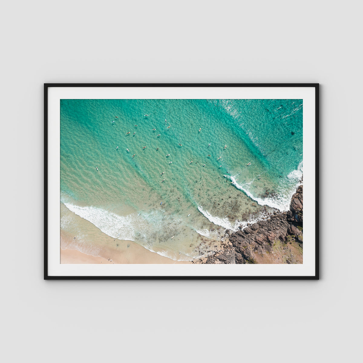 Cabarita Top Down - Fine Art Print - Traditional Frame - Black - Landscape