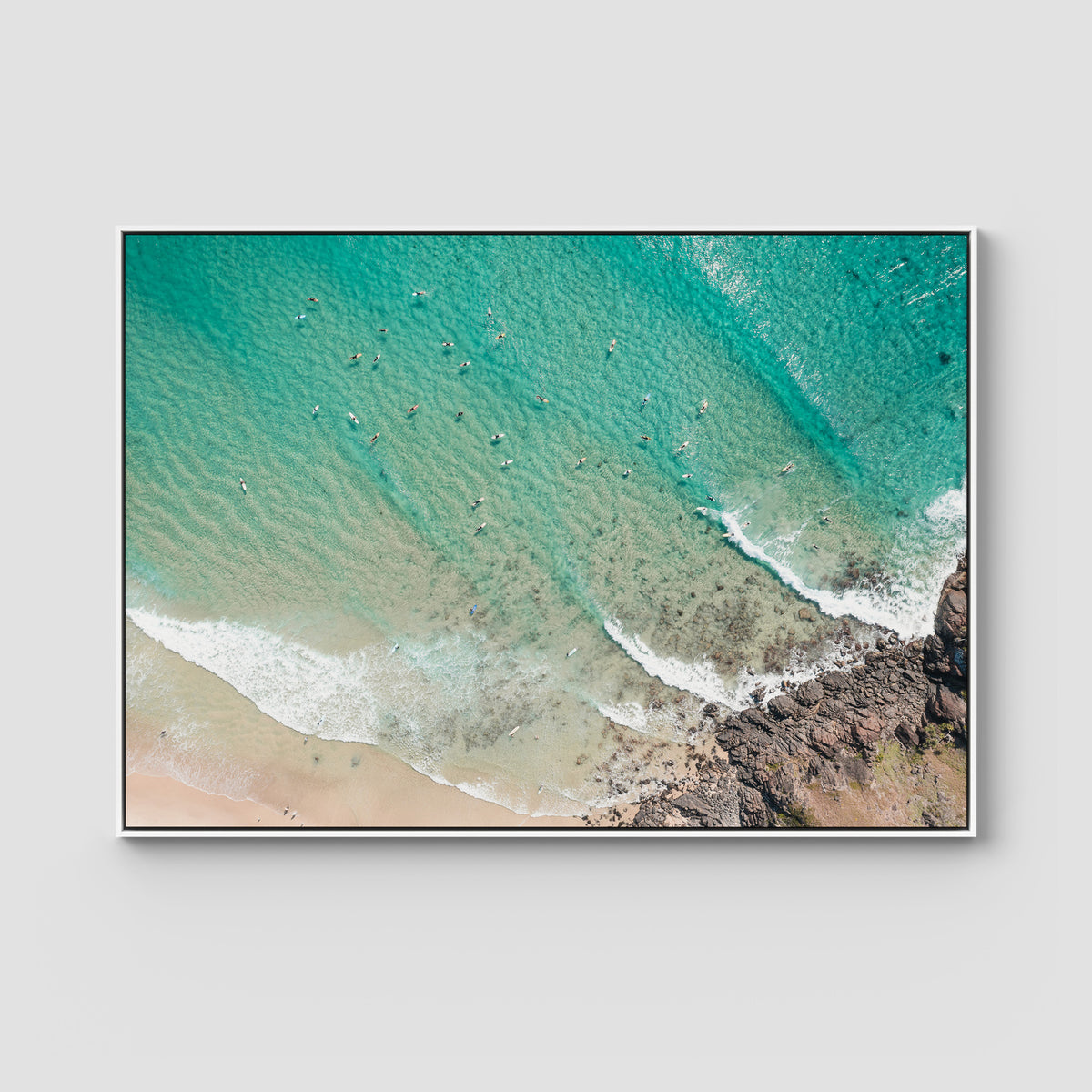 Cabarita Top Down - Fine Art Print - Float Frame Canvas - White - Landscape