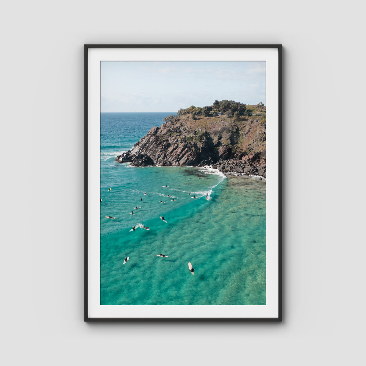 Cabarita Longboarder - Fine Art Print - Traditional Frame - Black - Portrait