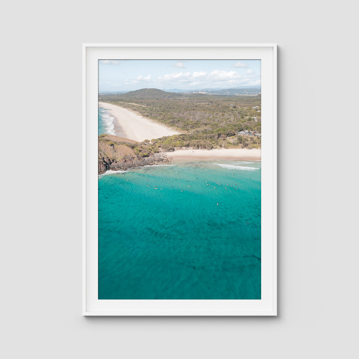 Rolling South - Cabarita - Fine Art Print - Traditional Frame - White - Portrait