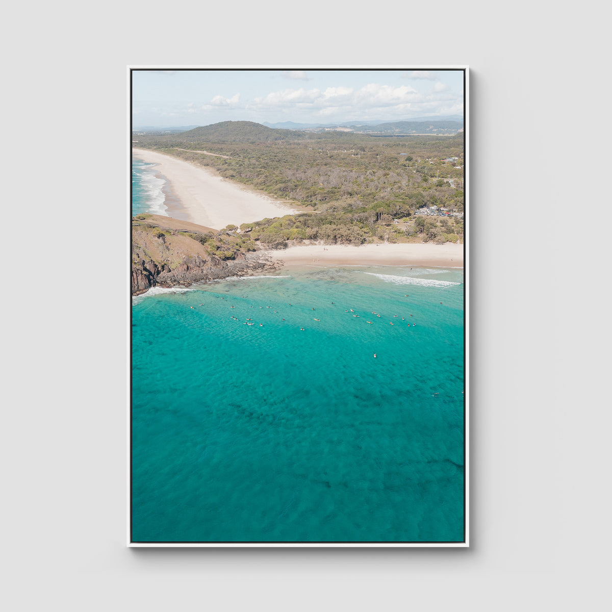 Rolling South - Cabarita - Fine Art Print - Float Frame Canvas - White - Portrait