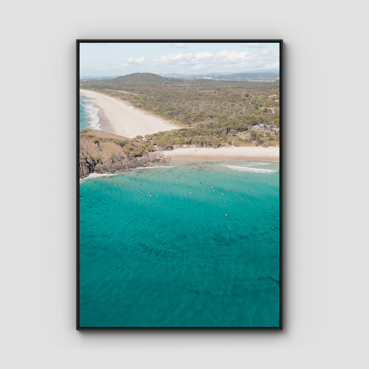 Rolling South - Cabarita - Fine Art Print - Float Frame Canvas - Black - Portrait