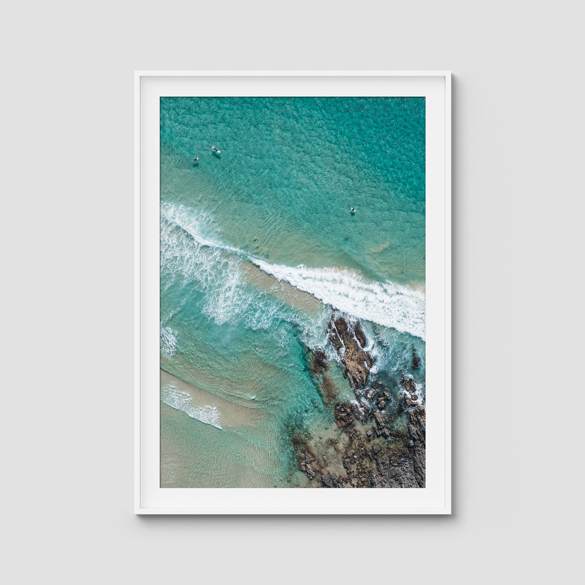 Tidal Run - Cabarita - Fine Art Print - Traditional Frame - White - Portrait