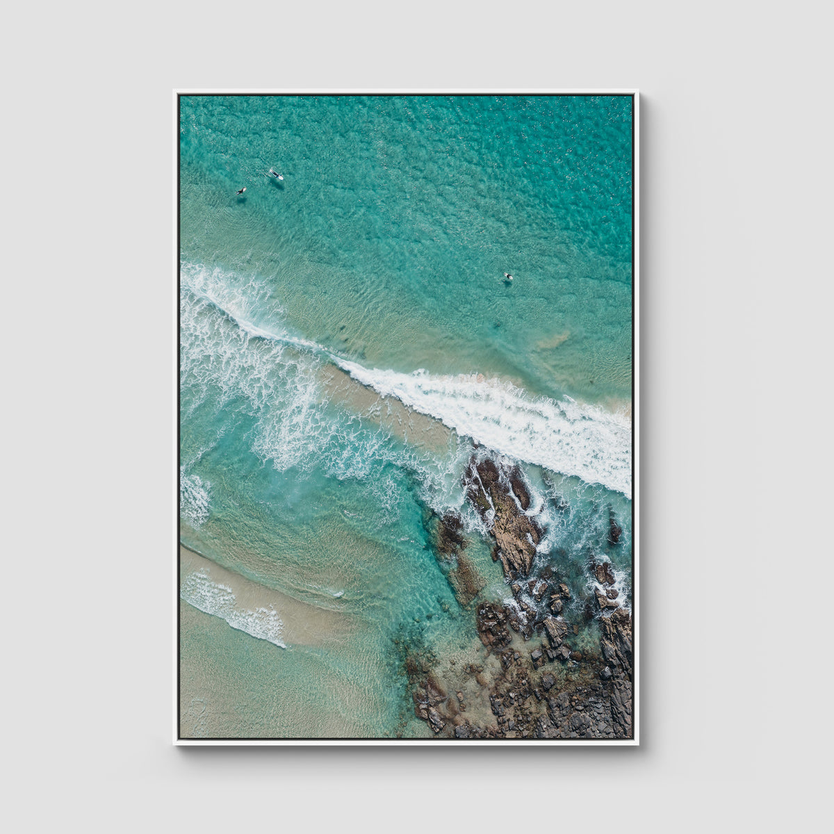 Tidal Run - Cabarita - Fine Art Print - Float Frame Canvas - White - Portrait