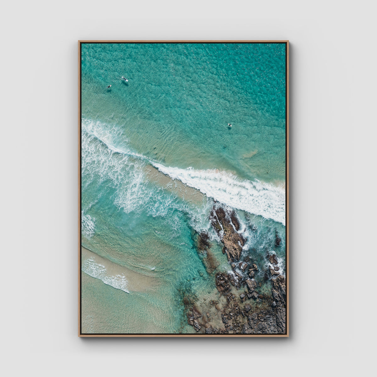 Tidal Run - Cabarita - Fine Art Print - Float Frame Canvas - Raw Oak - Portrait