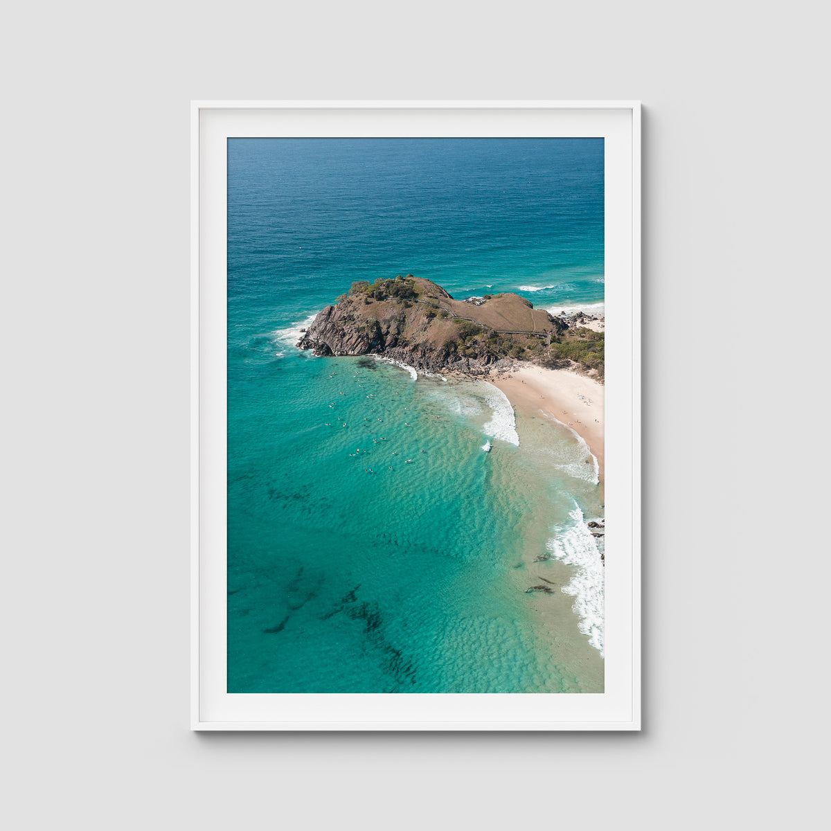 Sea Glass Tides - Cabarita - Fine Art Print - Traditional Frame - White - Portrait