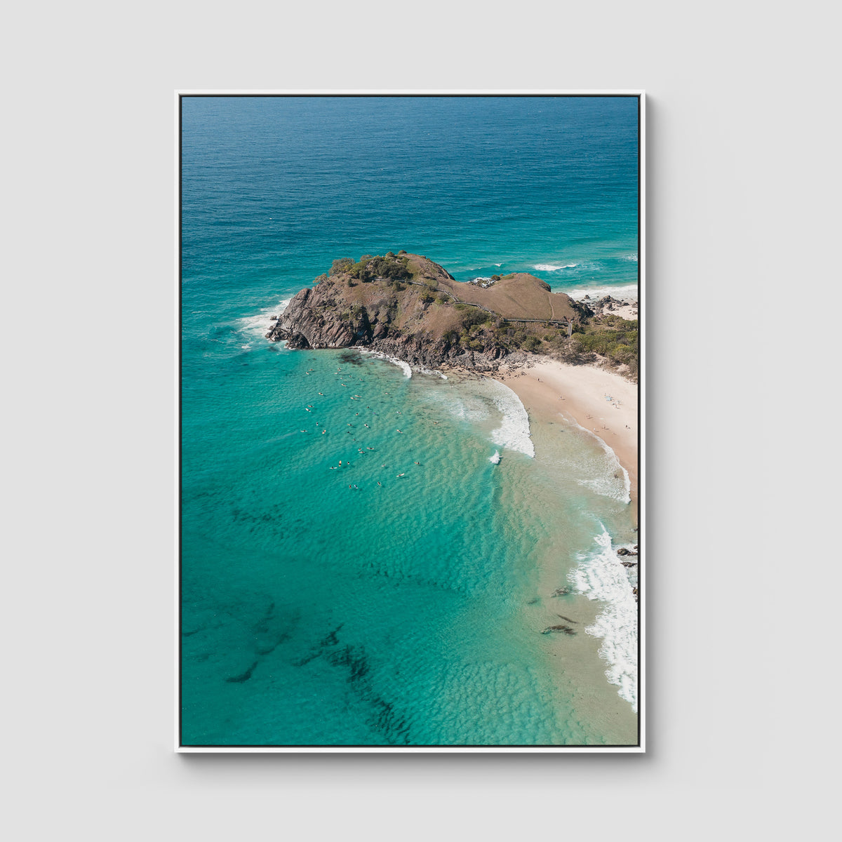 Sea Glass Tides - Cabarita - Fine Art Print - Float Frame Canvas - White - Portrait