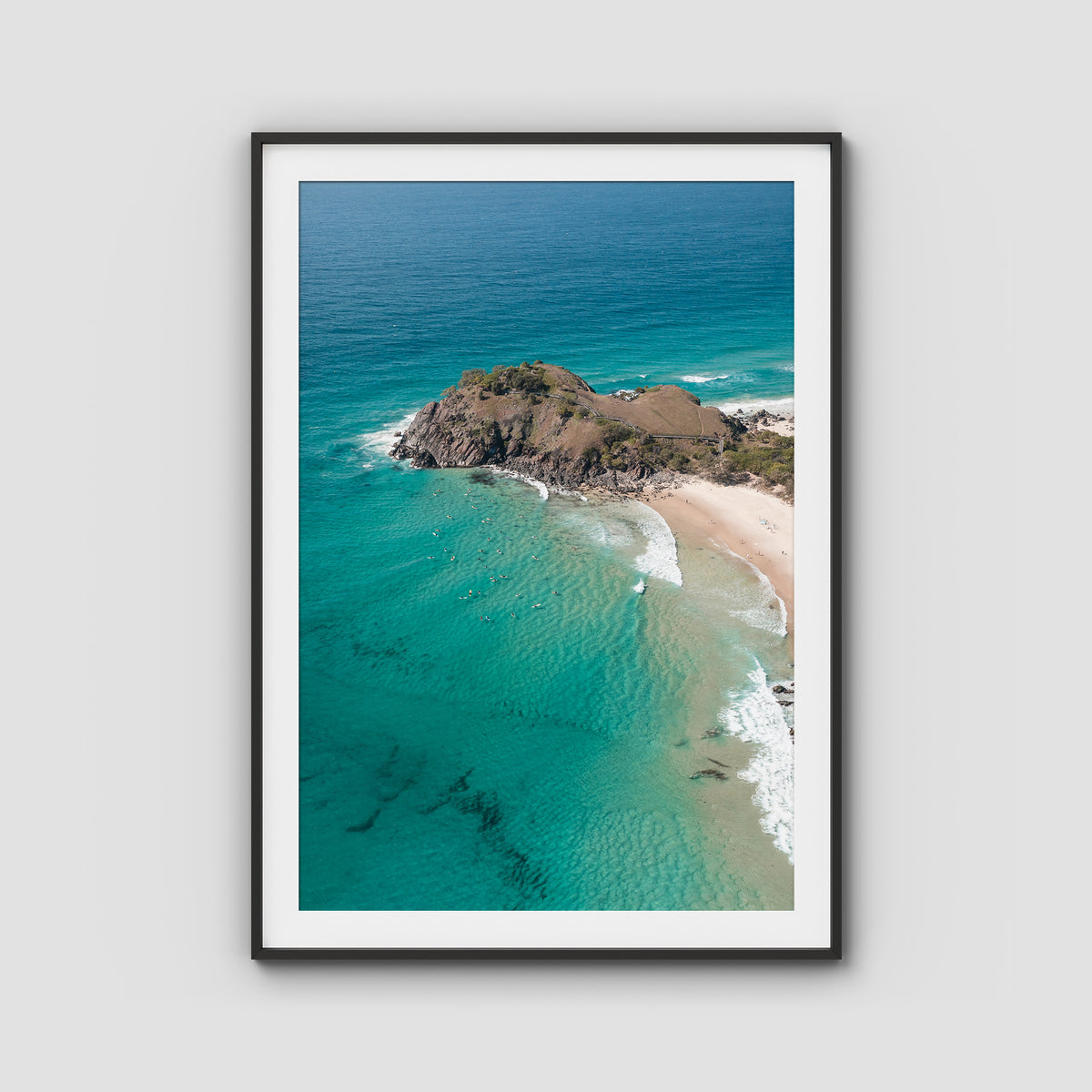 Sea Glass Tides - Cabarita - Fine Art Print - Traditional Frame - Black - Portrait