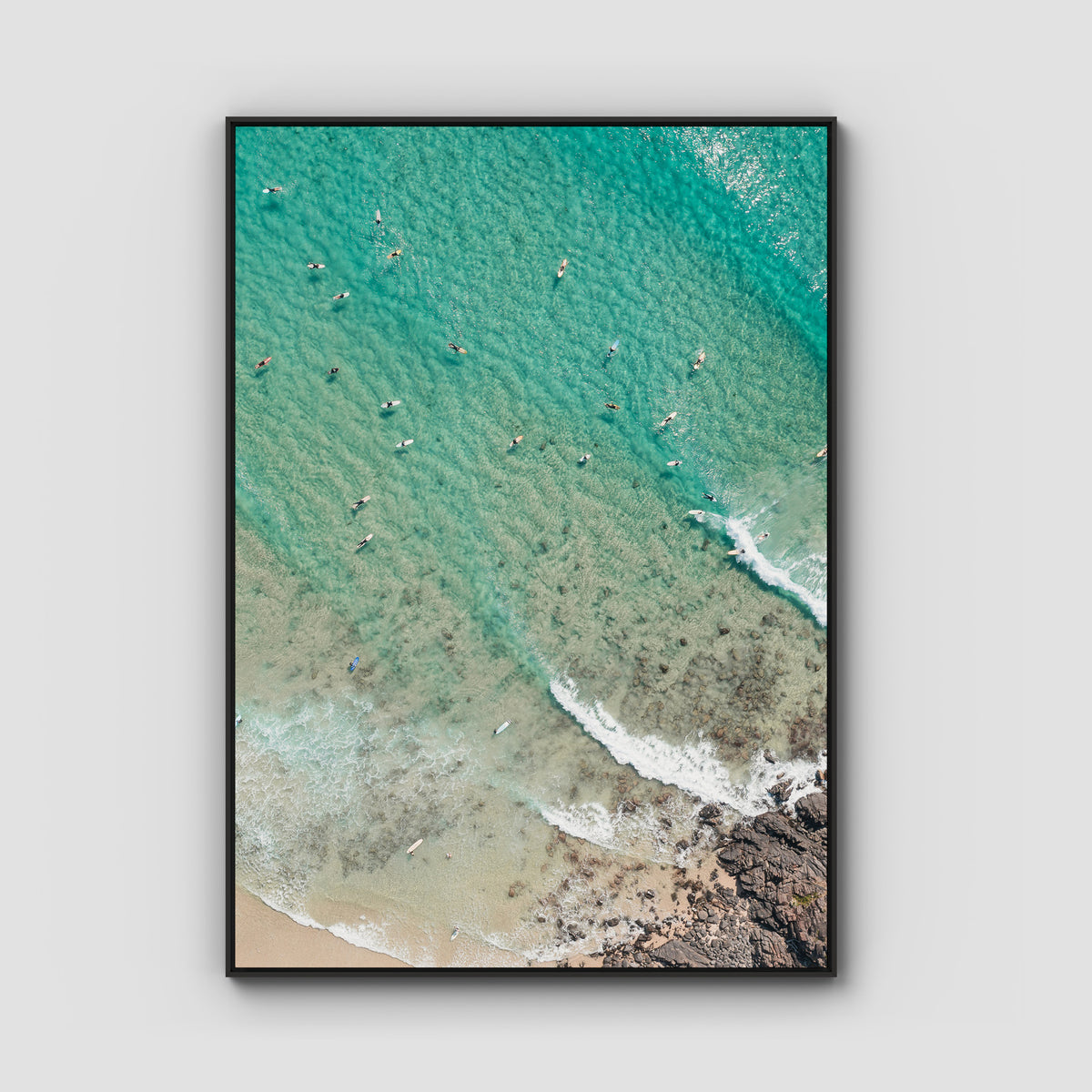 Cabarita Top Down - Fine Art Print - Float Frame Canvas - Black - Portrait