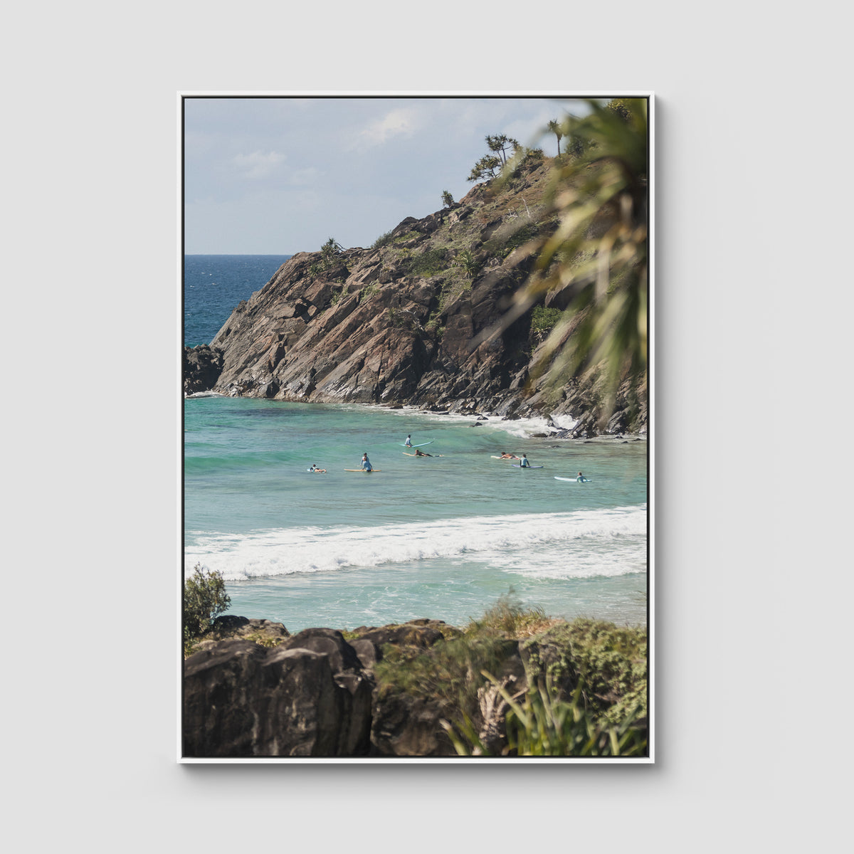 Framed by Nature - Cabarita - Fine Art Print - Float Frame Canvas - White - Portrait