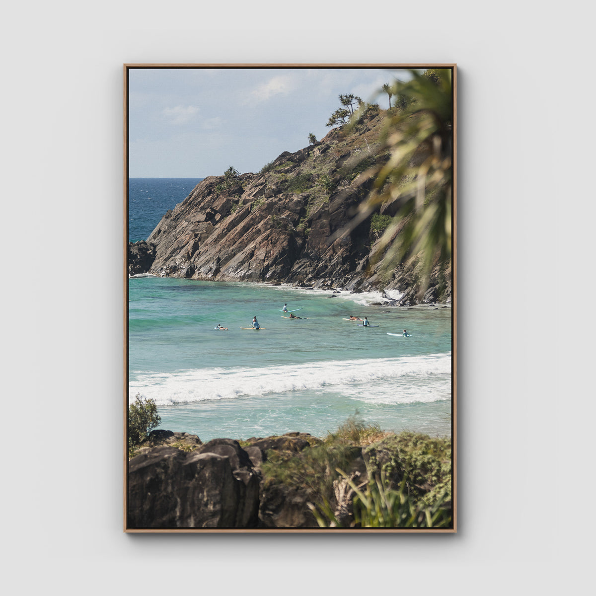 Framed by Nature - Cabarita - Fine Art Print - Float Frame Canvas - Raw Oak - Portrait