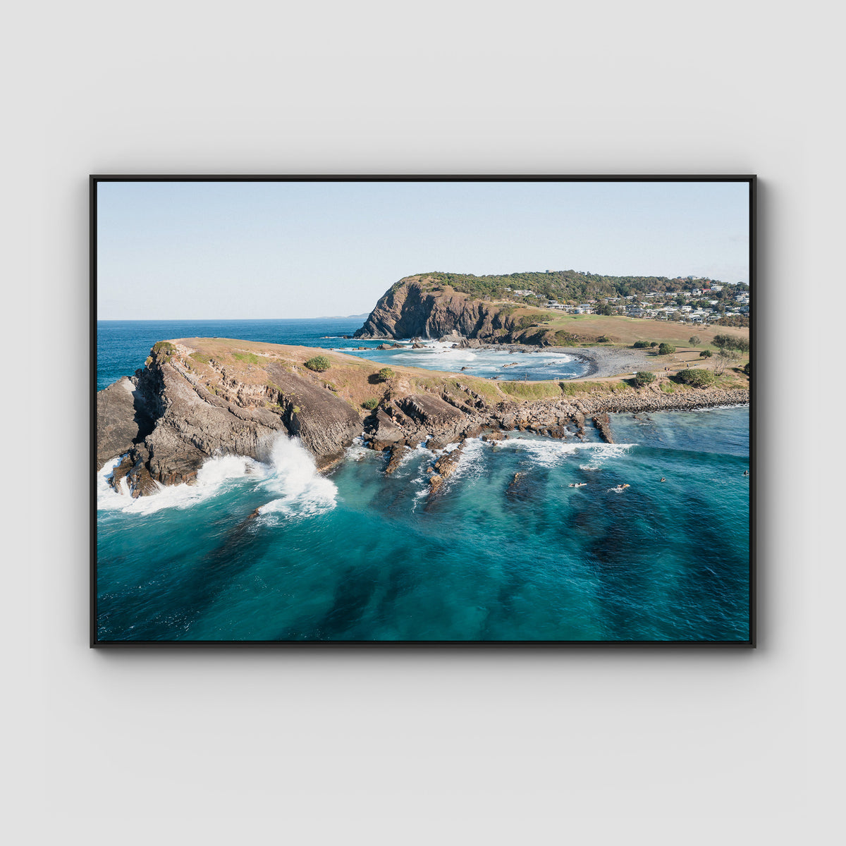Crescent Head Point - Art Print - Float Frame Canvas - Black - Landscape