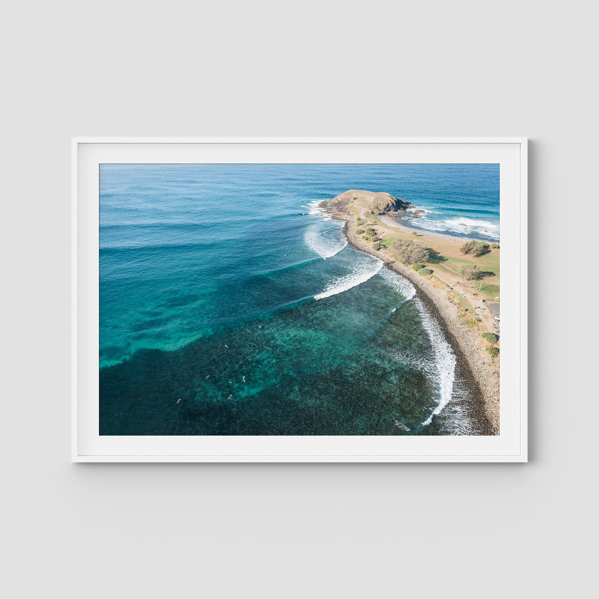 Crescent Head  Swell Lines iii - Art Print - Traditional Frame - White - Landscape