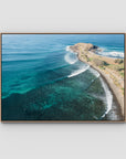 Crescent Head  Swell Lines iii - Art Print - Float Frame Canvas - Raw Oak - Landscape