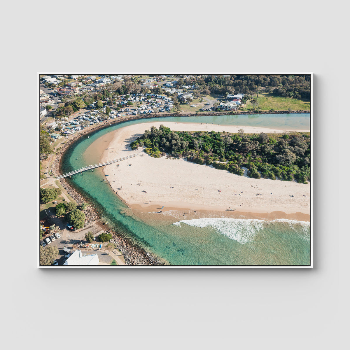 Crescent Head Creek Bridge - Art Print - Float Frame Canvas - White - Landscape