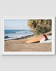 Single Fin Love - Crescent Head - Art Print - Traditional Frame - White - Landscape