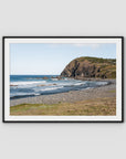 Pebbly Beach - Crescent Head - Art Print - Traditional Frame - Black - Landscape