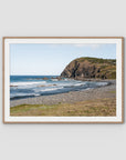 Pebbly Beach - Crescent Head - Art Print - Traditional Frame - Raw Oak - Landscape