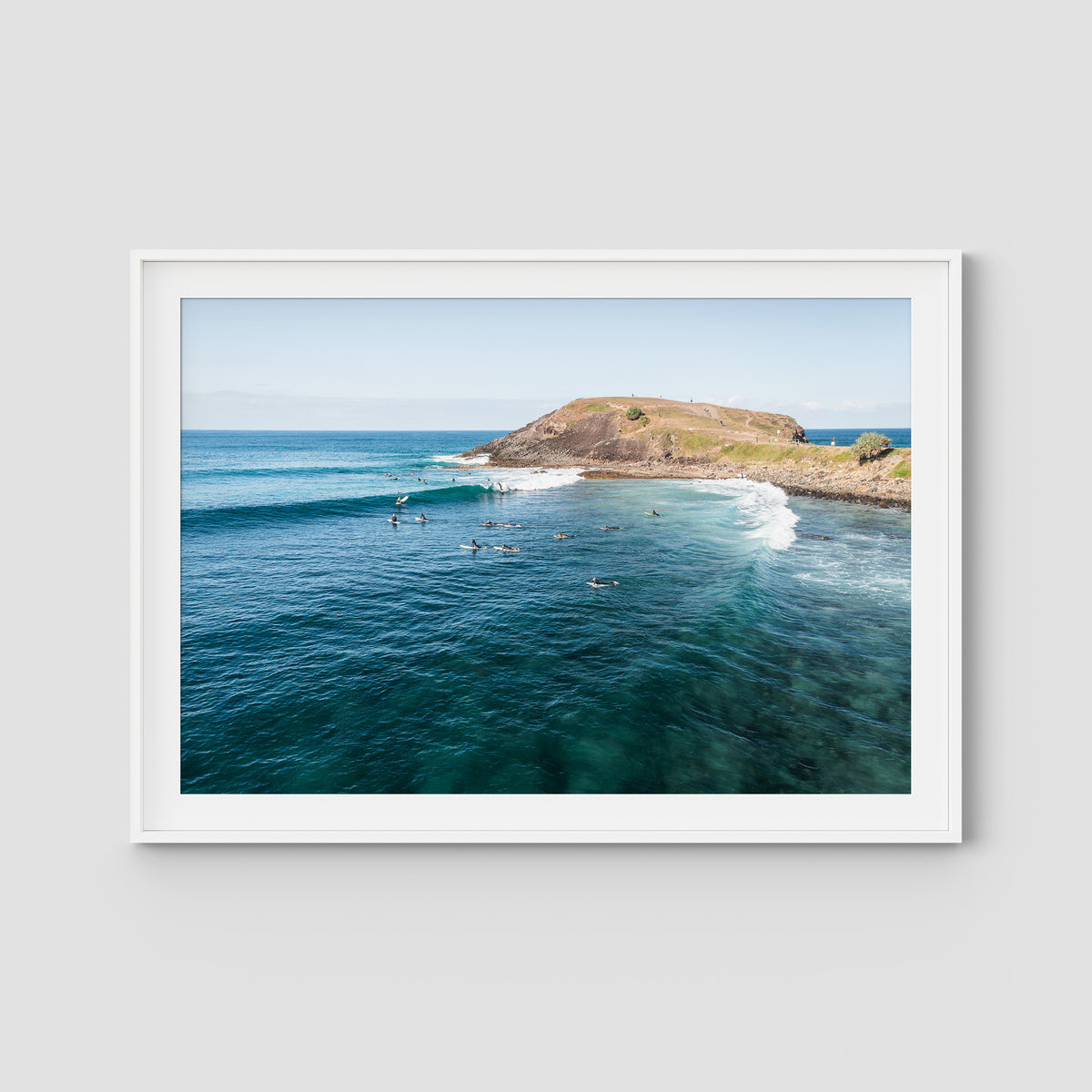 Crescent Head Waves ii - Art Print - Traditional Frame - White - Landscape