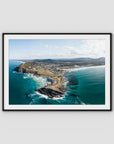 Crescent Head Headland Panorama - Art Print - Traditional Frame - Black - Landscape
