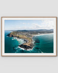 Crescent Head Headland Panorama - Art Print - Traditional Frame - Raw Oak - Landscape