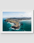 Crescent Head Headland Panorama - Art Print - Traditional Frame - White - Landscape
