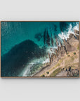 Crescent Head Top Down - Art Print - Float Frame Canvas - Raw Oak - Landscape