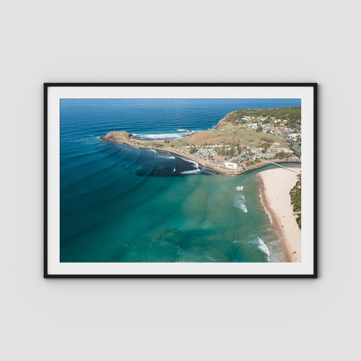 Crescent Head Swell Lines ii - Art Print - Traditional Frame - Black - Landscape