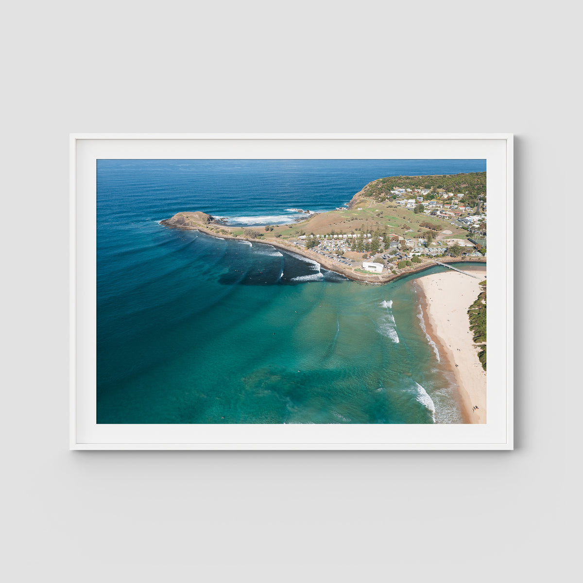 Crescent Head Swell Lines ii - Art Print - Traditional Frame - White - Landscape